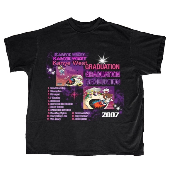 Kanye West 2007 Graduation Album Rap T Shirt Men’s Large Hip Hop Y2K T Shirt - Picture 1 of 1